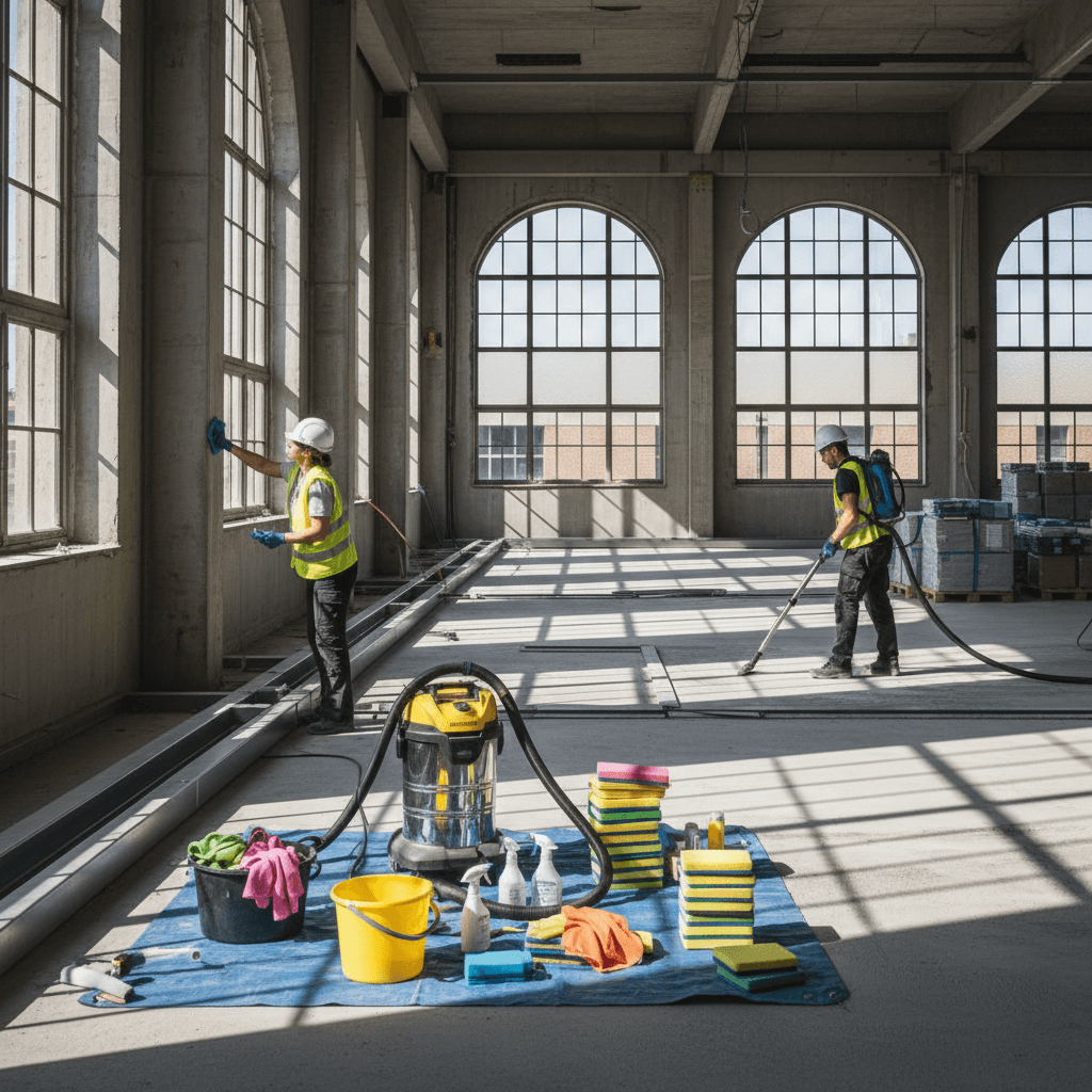 AMIR Group team executing construction site cleanup