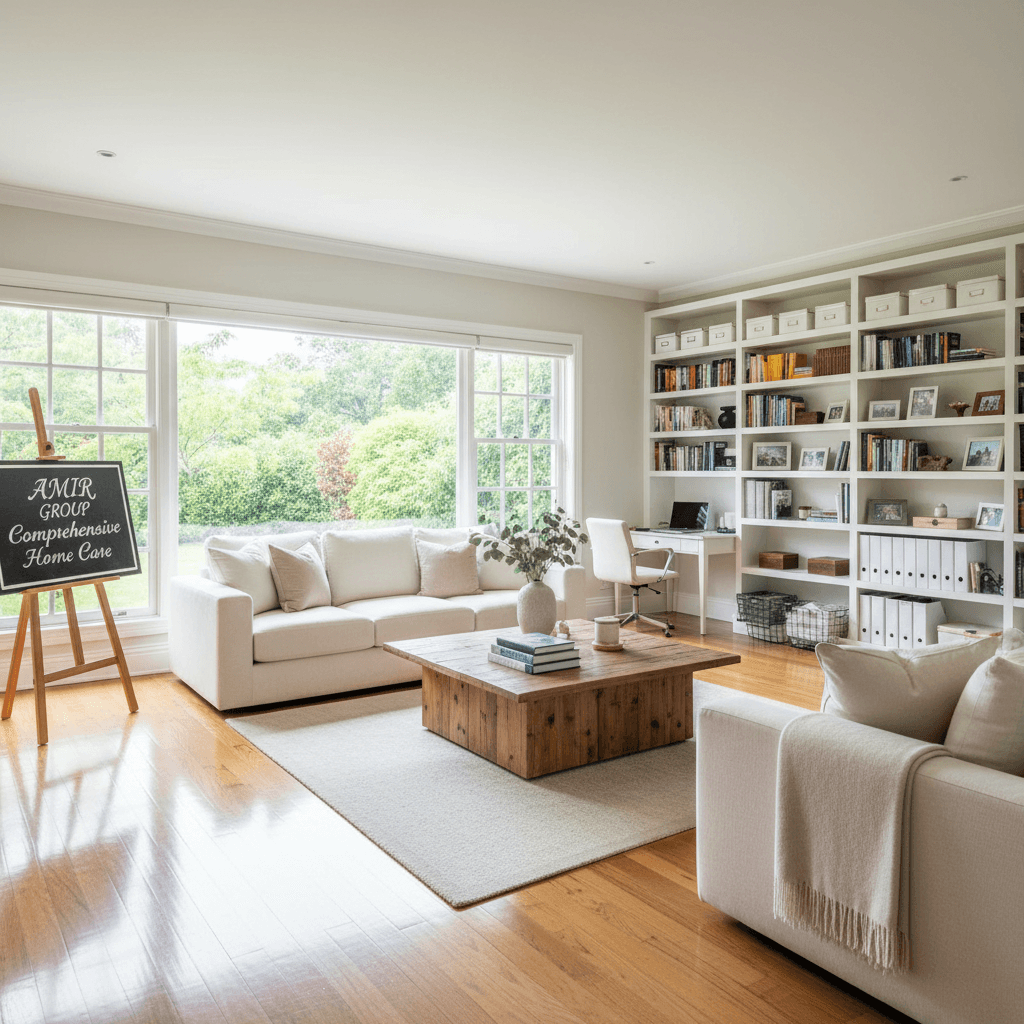 Residential interior showcasing multiple completed home maintenance services